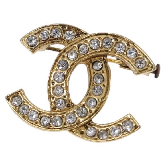 CHANEL Brooch metal Gold CC - Picture 1 of 5